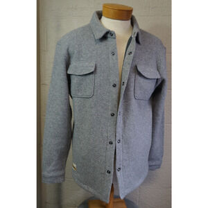 Tracksmith New England Gray Wool Blend Flannel Button Down Shirt Sz L